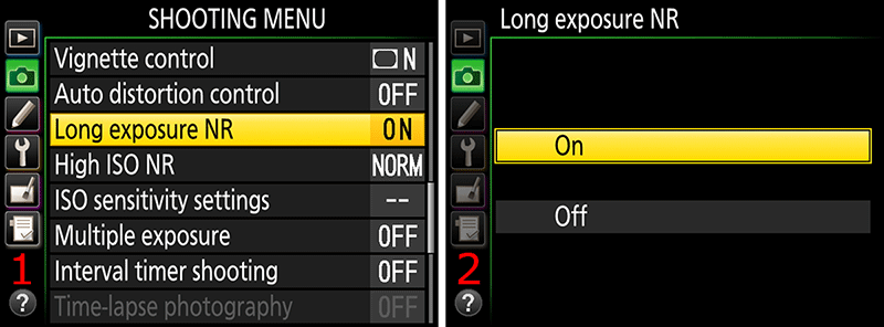 Enable Long Exposure Noise Reduction to solve the spot problem